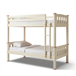 pastel bunk bed, professional product shot, isolated on a pure white background, centered, entire object in frame, sharp focus, soft studio lighting