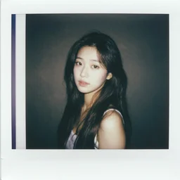 photo of a beautiful korean girl, misty, ethereal, polaroid, expired film