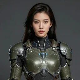 a professional portrait of a beautiful young female, clothed in electric battle armor, olive skin, long dark hair, beautiful bone structure, symmetrical facial features, intricate, elegant, digital painting, concept art, smooth, sharp focus, finely detailed, illustration, from Valerian and the City of a Thousand Planets, by Ruan Jia and Mandy Jurgens and Artgerm and William-Adolphe Bouguerea