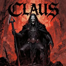 satan claus, grim doom death black metal, full color cover art