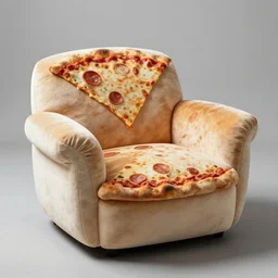 an armchair in the pizza way, furniture design
