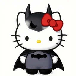 Batman as a Hello Kitty, by Stanley Artgerm Lau, WLOP, Rossdraws, James Jean, Andrei Riabovitchev, Marc Simonetti, Yoshitaka Amano, ArtStation, CGSociety,