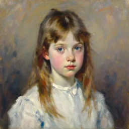 beautiful portrait of a young girl by sargent and richard schmid, alla prima, juicy brush strokes, trending on cgsociety -
