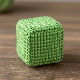 a block of crocheted lard