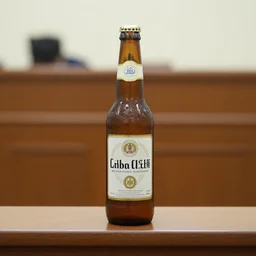 a bottle of beer testifying in court