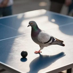pigeon playing table tennis