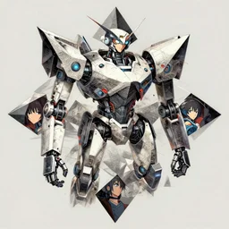 a geometric fractal being by karol bak, ayami kojima, artgerm, yoshitaka amano, concept art, sharp angles, robot