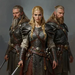 digital _ painting _ of _ female viking _ by _ filipe _ pagliuso _ and _ justin _ gerard _ symmetric _ fantasy _ highly _ detailed _ realistic _ intricate _ port