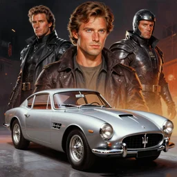 moebius, maserati tipo 1 5 1, cinematic 1 6 mm film, moebius illustration, ralph mcquarrie concept art, film still, knight rider kitt, blade runner 2 0 4 9, incal