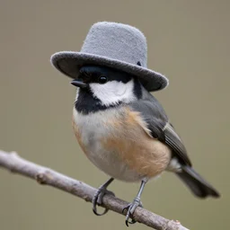 a bird with a hat