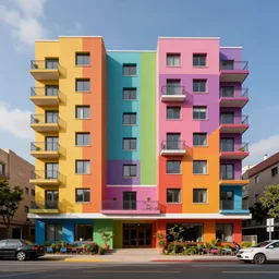 apartment designed by nate berkus, vibrant psychedelic rainbow colors