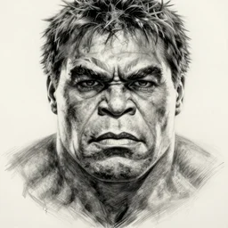 ultra realistic detailed pen drawing of the incredible hulk face, eric bana, marvel cinematic universe, dramatic lighting, fine texture, fine hair strands, green skin, photo realism