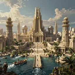 a beautiful epic photo of the city of atlantis in its hay day, dslr, intricate detail, stunning