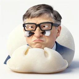bill gates as a mochi, detailed, angry mochi