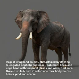 “largest living land animal, characterized by its long trunk (elongated upper lip and nose), columnar legs, and huge head with temporal glands and wide, flat ears. Grayish to brown in colour, and their body hair is sparse and coarse”, digital art, intricate, elegant, digital painting, concept art, smooth, sharp focus, illustration, by Ruan Jia and Mandy Jurgens and Artgerm and William-Adolphe Bouguerea
