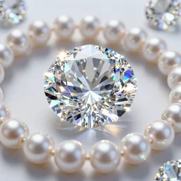 a photo of diamonds, pearls, artstation, smooth, sharp focus, dynamic volumetric lighting, radiant, prismatic