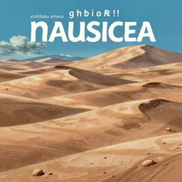 anime movie screenshot, by ( ( ( ( ( ( ( yoshitaka amano ) ) ) ) ) ) ), by ghibli!!! nausicaa!!!!!, desert!!!!!!!!!!!, sand, scenic, miyazaki, vibrant, dof, motion