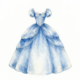 princess dress design, watercolor
