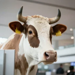 cow head goddess at the airport