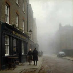 1 9 th century london, shady alleys, pub, thick fog, coherent composition art by caspar david friedrich, thomas lawrence, john martin
