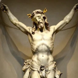 michelangelo statue of jesus christ with blindfold!!!!!! holding cornucopia!!!!!!