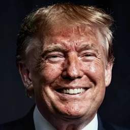 donald trump smiling revealing black and rotten teeth