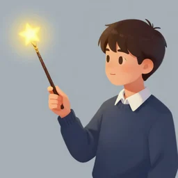 student magic wand, digital painting, concept art, matte, illustration
