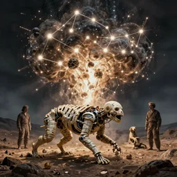 mummified cyborg organic constellation explosion, petros afshar, tom whalen, liam brazier