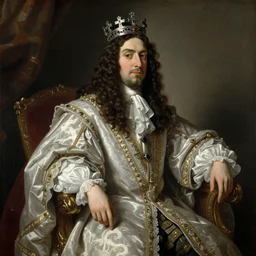 beautiful oil painting portrait of Louis xiv of France in coronation robes by Dan Mumford, Alex grey, hyacinthe rigaurd 1701