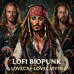 Lofi BioPunk Lovecraft Lovecraftian portrait of Jack Sparrow with an octopus Pixar style by Tristan Eaton Stanley Artgerm and Tom Bagshaw