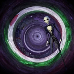 curled perspective digital art of free palestina by anton fadeev from nightmare before christmas