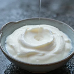 glistening greek yogurt curdling in rain