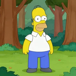 Homer Simpson found in the woods