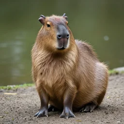 a photo of a capybara t-posing