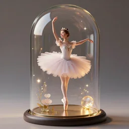 vintage ballerina in glass dome, digital art, hyperdetailed, artstation, cgsociety, 8k, surreal dream