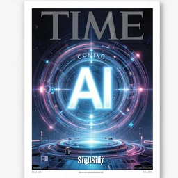 TIME magazine cover, the coming AI singularity, by Moebius