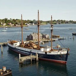 8 k hd detailed octane render of the docks at nantucket in the 1 8 0 0 s