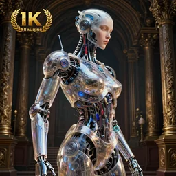 vibrant ultra clear sideview waist up portrait of cybernetic!!! cyborg!! robot! by laurie greasley rene magritte gustave dore, low contrast, cinematic dramatic lighting, hyper realistic detailed intricate render, hypermaximalist, ornate, epic composition, 4 k 8 k, octane blender, sharp focus, concept art, masterpiece award