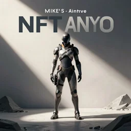 Nef Anyo from Warframe in an dystopian advertisement for NFTs