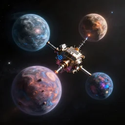 Strong interaction space probe,the three body problem,strong imagery,highly detailed,photorealistic 8k,cinematic lighting,HD,high detail,atmospheric,trending on artstaion