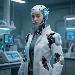 a laboratory operator with cybernetic enhancements, scifi character portrait by daytoner, cyberpunk
