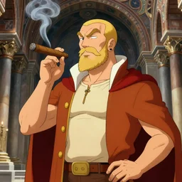 fresco depicting Duke Nukem smoking a cigar found in a byzantine church dating back to the 14th century, sunglasses, video game character, intricate, highly detailed