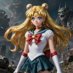 h. r. giger inspired sailormoon!!!!!!!!, hyper realistic, fantasy art, in the style of naoko takeuchi, chris foss and alan lee, intricate, hyper detailed, smooth
