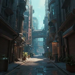 cell shaded technopunk alley