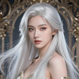 wonderful princess of smooth platinum, beautiful face, hyper detailed, flowing background intricate and detailed, ornate 8 k gorgeous intricate detailed, octane render, smooth platinum