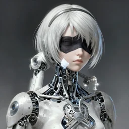 Trump as 2B nier automata, intricate, elegant, highly detailed, digital painting, 4k, HDR, concept art, smooth, sharp focus, illustration,