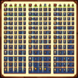 A video game sprite sheet for a RPG fantasy game