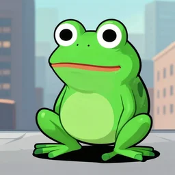 pepe the frog in the city, illustration by matt furie