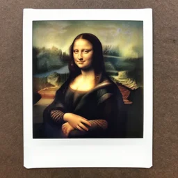 an aesthetic polaroid hologram of monalisa from blade runner