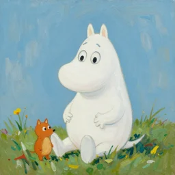moomin, oil painting